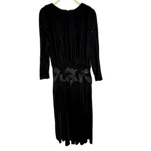 Donna Morgan For Non Stop Crushed Velvet Maxi Dress Size 7/8‎ Drop Waist Vintage